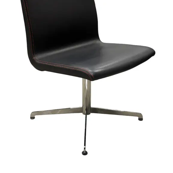 Konferensstol Savir Gate SvartSkinnKromRöd (2)