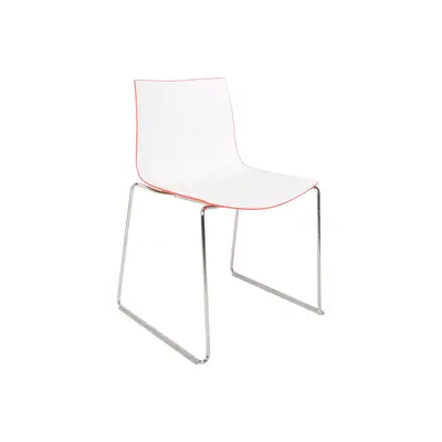 Stol Arper Catifa 46 Vit/Röd