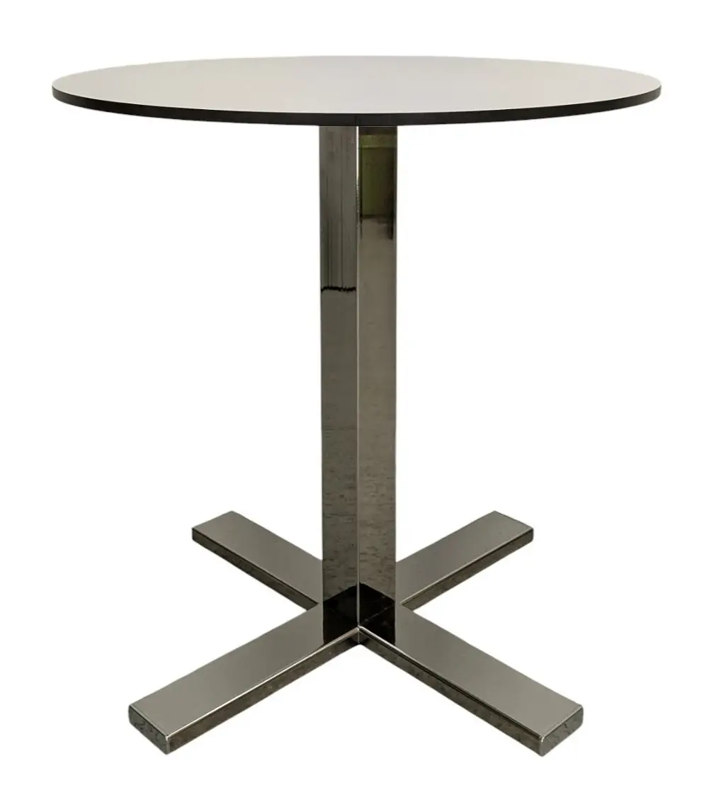 Bord SA Möbler Snitsa VitSvartKrom Ø90