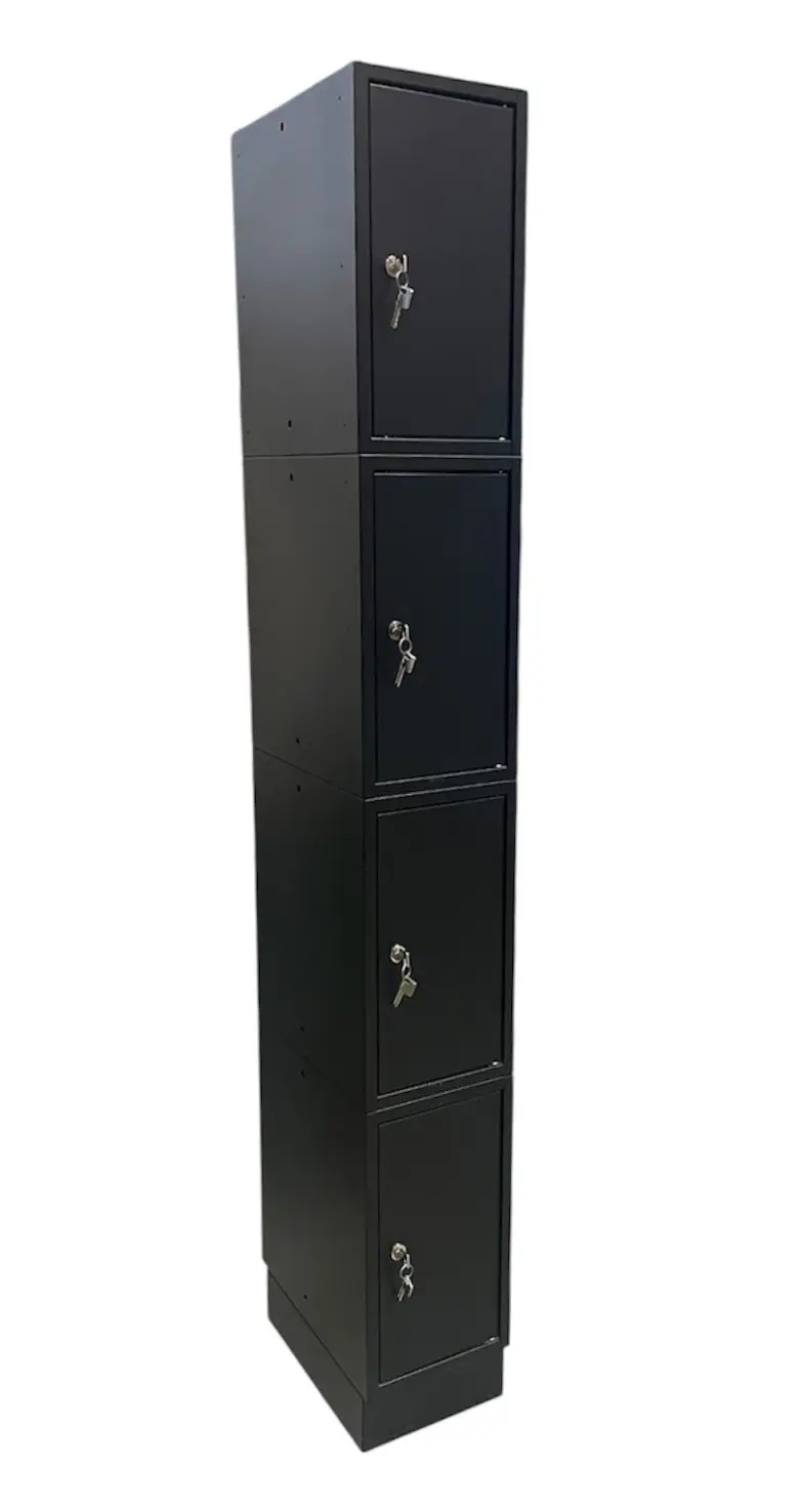 Personalskåp 4-Dörrars Svart