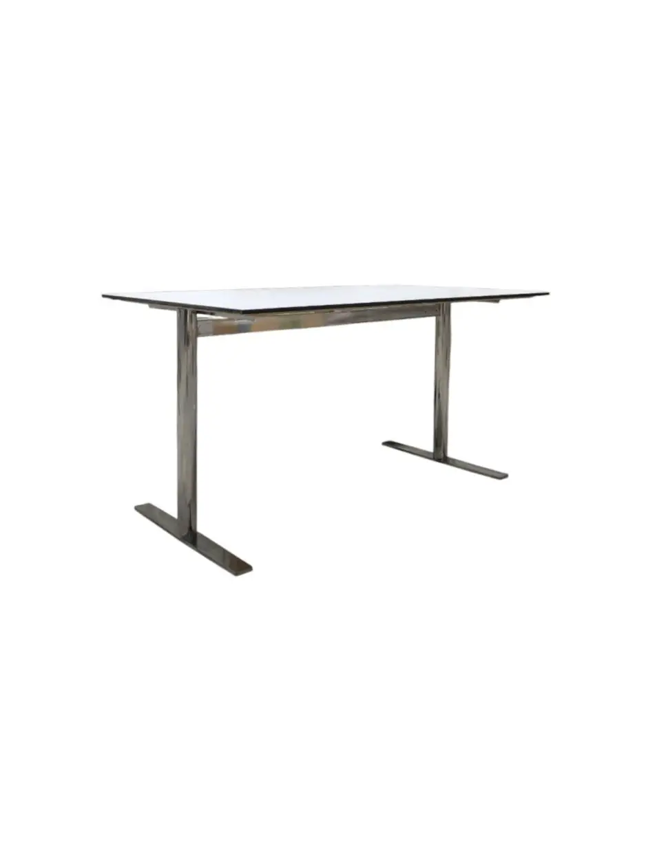 Bord EKV Ceasar T VitSvartKrom 140×80 (2)