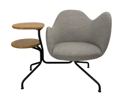 Fåtölj Blå Station Wilmer 056CT LjusgråSvartTrä (3)