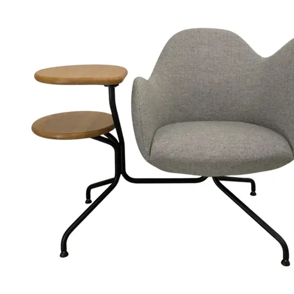 Fåtölj Blå Station Wilmer 056CT LjusgråSvartTrä (3)