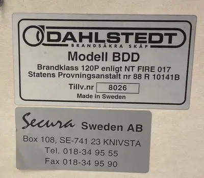 Säkerhetsskåp Dahlstedt BDD