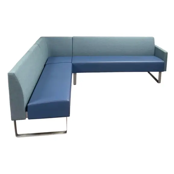 Hörnsoffa och 3-sits soffa Matera Monolite BlåKonstskinn