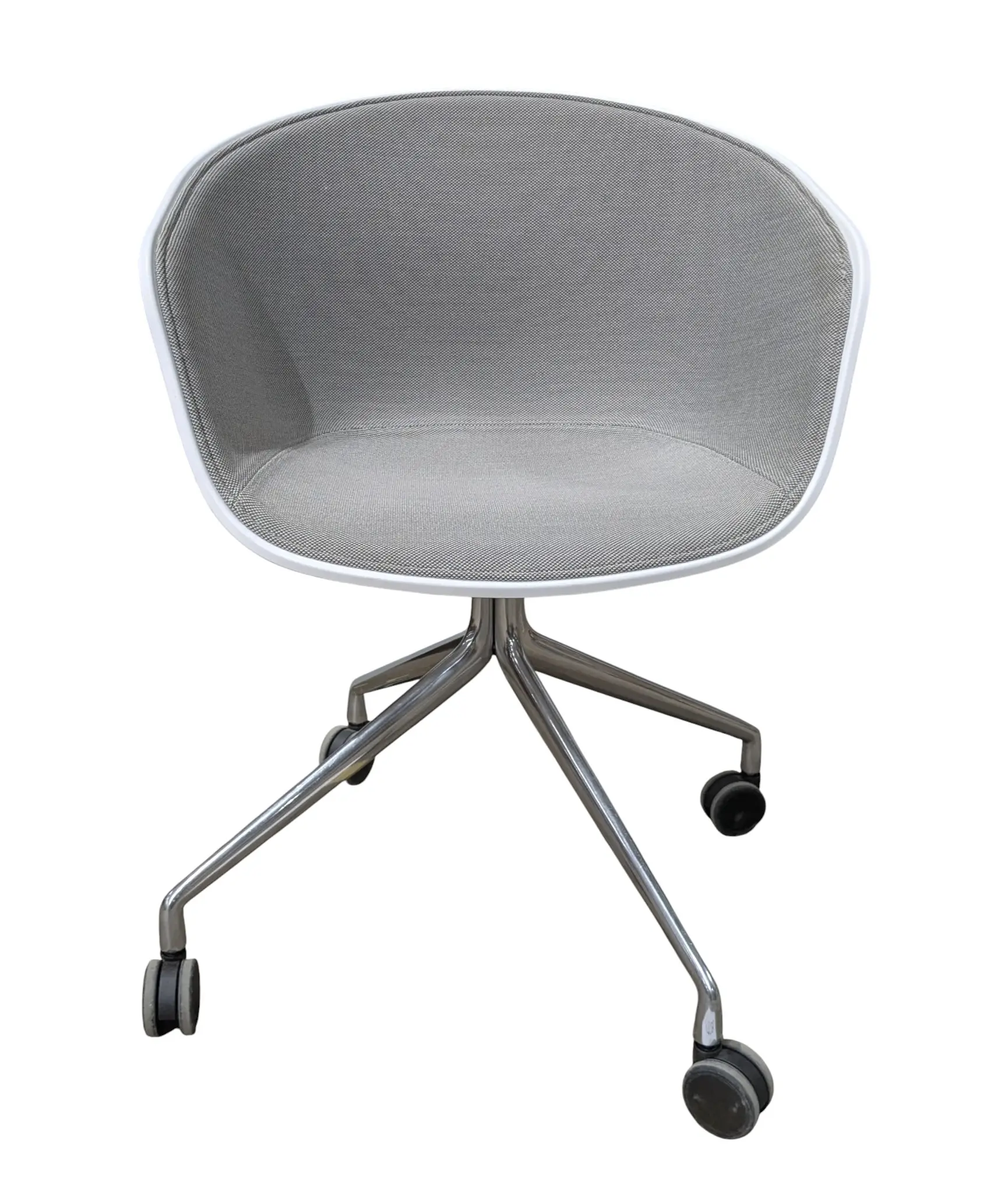 Konferensstol AAC24 Front Upholstery GråVitKrom (3)