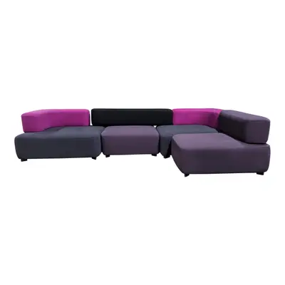Modulsoffa Fritz Hansen Alphabet Svart/Cerise/Lila/Blå