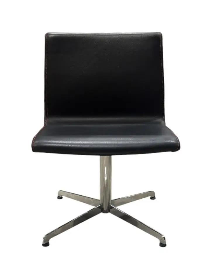 Konferensstol Savir Gate SvartSkinnKromRöd (1)