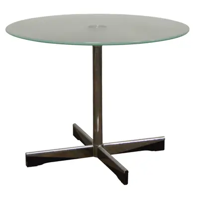 Cafébord Fora Form Planet Glas/Krom Ø70