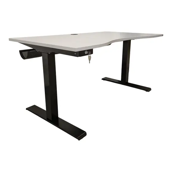 Elskrivbord Kinnarps Oberon LjusgråSvart 140×80