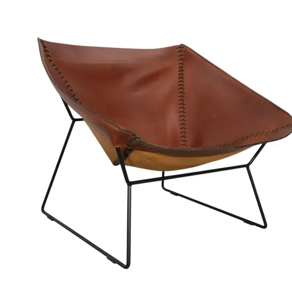 Fåtölj OX Denmarq Stitch Chair BrunSkinnSvart