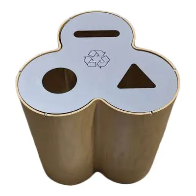 Miljösortering Materia Trio BjörkGrå