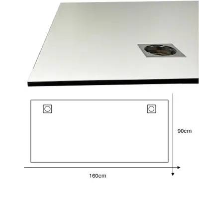 Skiva RP Vit/Svart/Silver 160x90