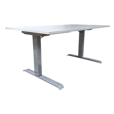 Elskrivbord Holmbergsbordet GråVit L-fot 140×80 (2)