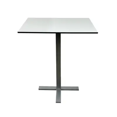 Barbord VitSvartBorstat stål 80×60