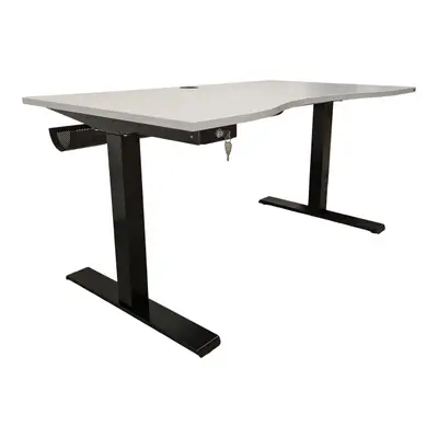 Elskrivbord Kinnarps Oberon LjusgråSvart 140×80