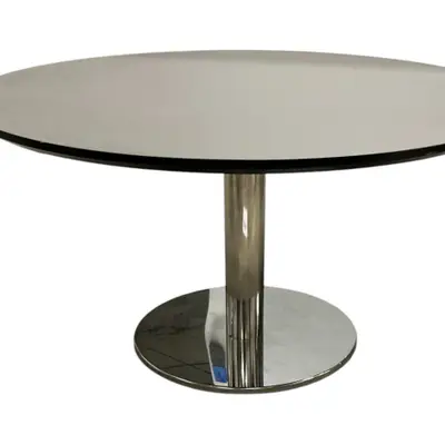 Cafébord GråSvartKrom Ø90 (2)