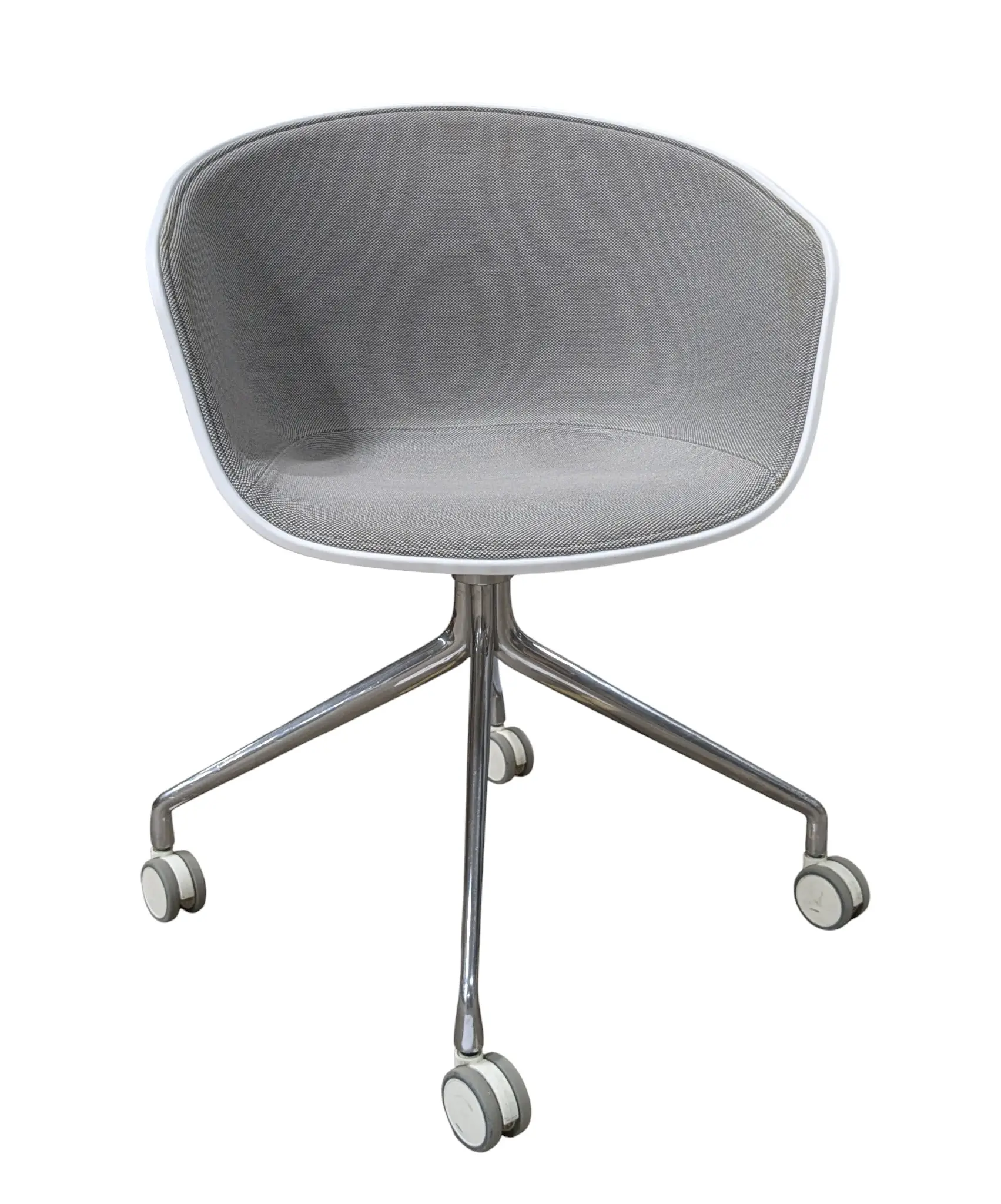 Konferensstol AAC24 Front Upholstery LjusgråVitKrom