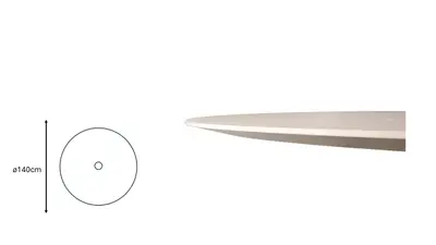 Bordsskiva Andreu World ø140cm Vit Kabelhål INRECO 2