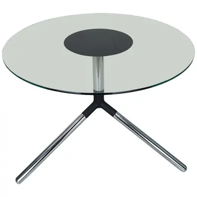 Bord Materia Obi Glas/Svart/Krom Ø90cm