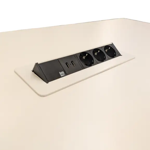 Skrivbordsstativ Justerbart VitGrå 140×70 (3)