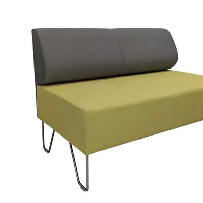 Soffa Helland Kits 2-sits GråLjusgrönKrom (2)