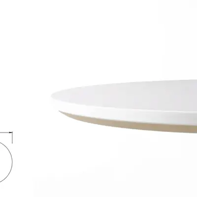 Bordsskiva Ø50 vit fasad kant