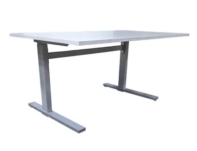 Elskrivbord GråVit L-fot 120×80