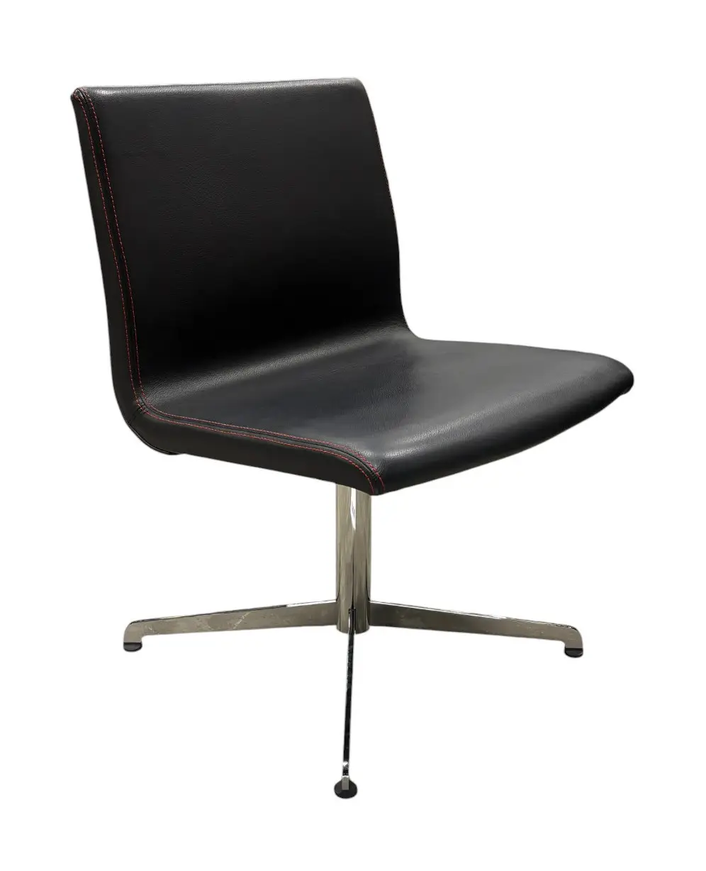 Konferensstol Savir Gate SvartSkinnKromRöd (2)