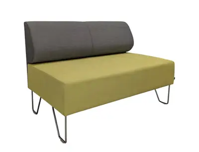 Soffa Helland Kits 2-sits GråLjusgrönKrom (2)