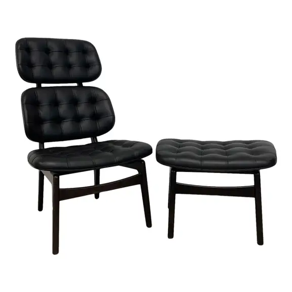 Fåtölj med fotpall Interior Design Svart (3)