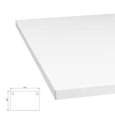 Bordsskiva 120x80 Vit Kabelhål