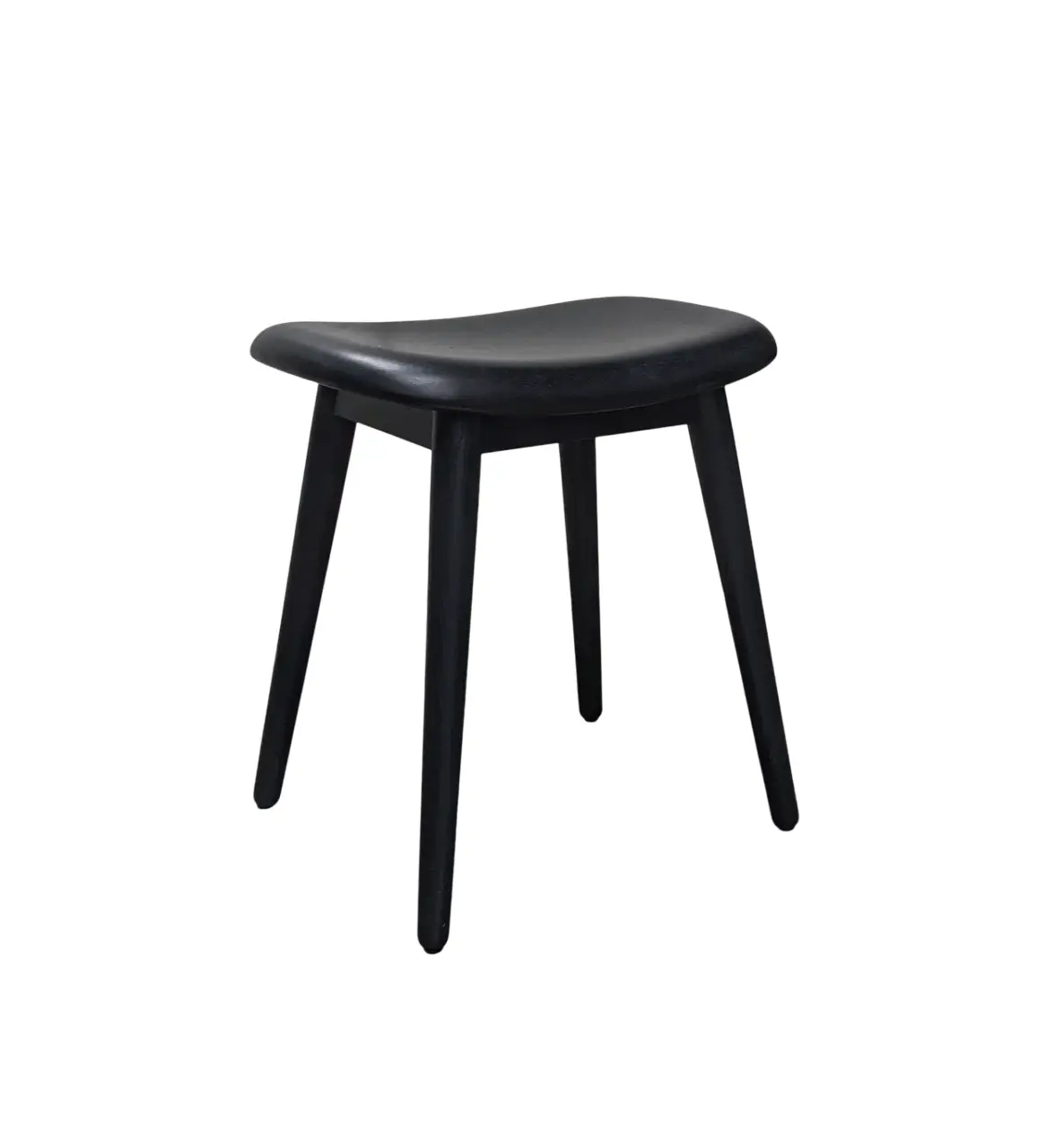 Pall Muuto Fiber Stool Wood Base Svart