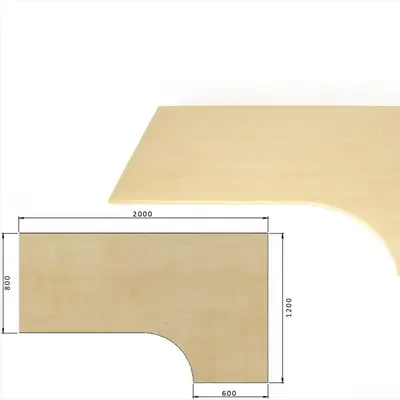 Kombiskiva Björk Högersvängd 200x120x80x60