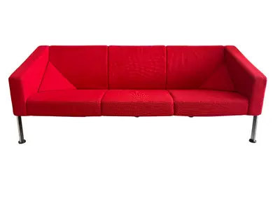 Soffa Fritz Hansen Decision 3-Sits RödKrom (2)