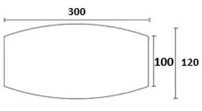 Konferensskiva Båtformad Vit 300×100-120 (2)