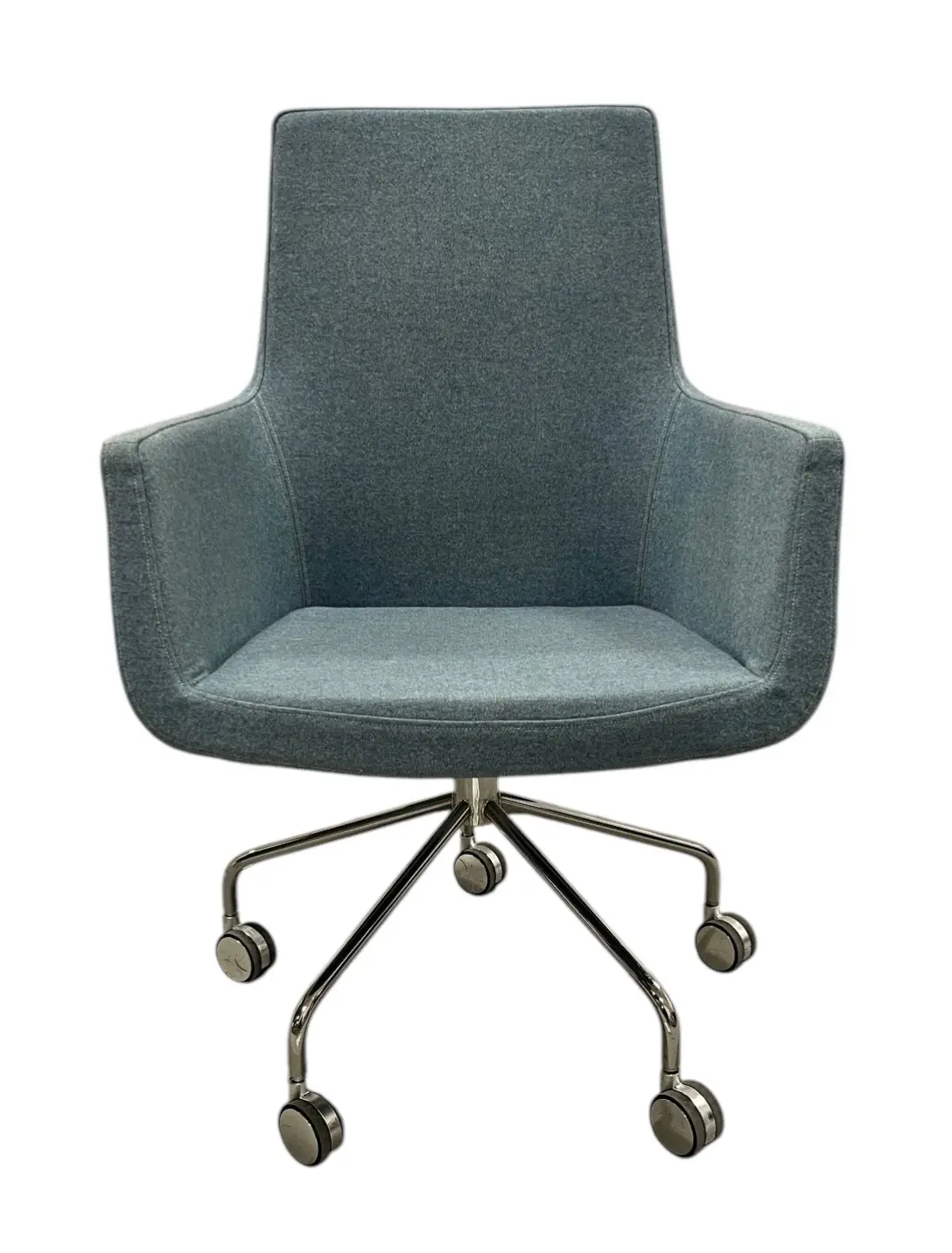 Konferensstol Swedese Happy LjusblåKrom (1)