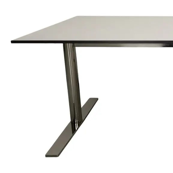 Soffbord EKV Ceasar T VitSvartKrom 140×70 H55