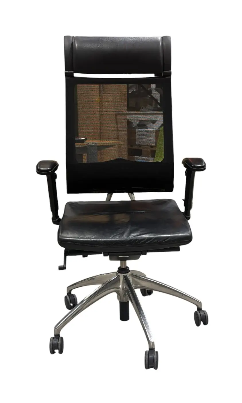 Kontorsstol Sedus Open Up 103 SvartSkinnKrom (1)