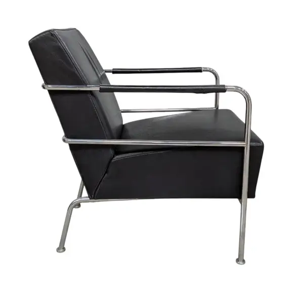 Fåtölj Lammhults Cinema SvartSkinnKrom (4)