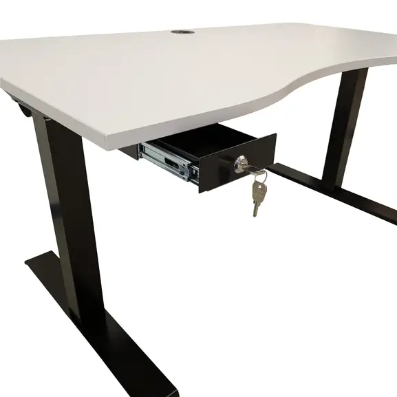 Elskrivbord Kinnarps Oberon LjusgråSvart 140×80 (4)