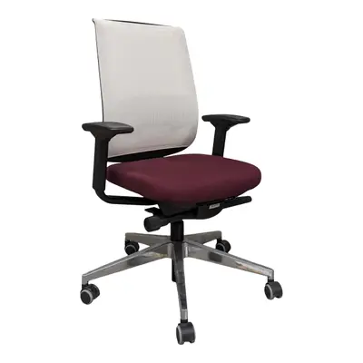 Kontorsstol Steelcase Sarrebourgh VinrödVitSvart (3)