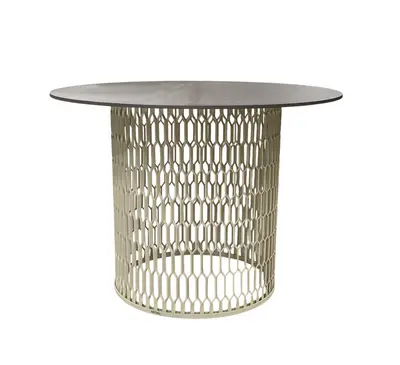 SoffbordSidobord Kettal Side Table MeshGrönGrå Ø60 (2)