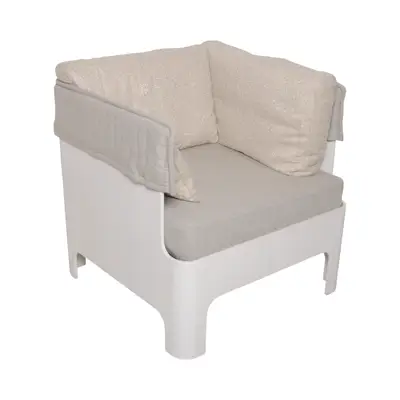 Fåtölj Blå Station Koja Low Nyklädd Ljusgrå/Sand