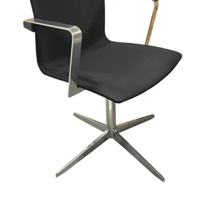 Konferensstol Fourdesign Fourcast 2 XL SvartSkinnKrom (2)