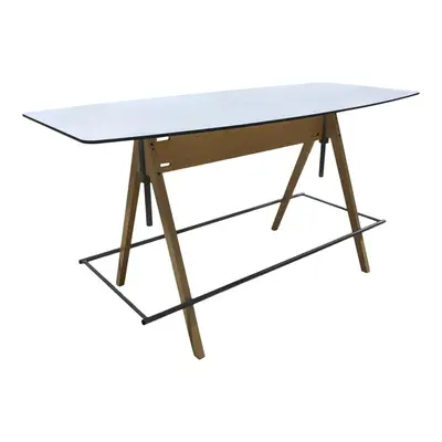 Projektbord vit / trä 200x90