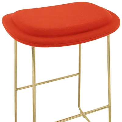 Barpall Cappelini Hi Pad Stool Röd/Borstat stål