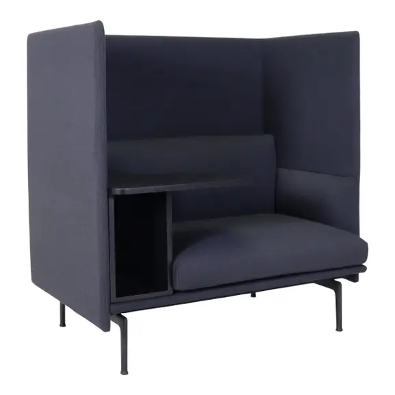 Soffa Muuto Outline Highback Work 100 MörkgråSvart (2)