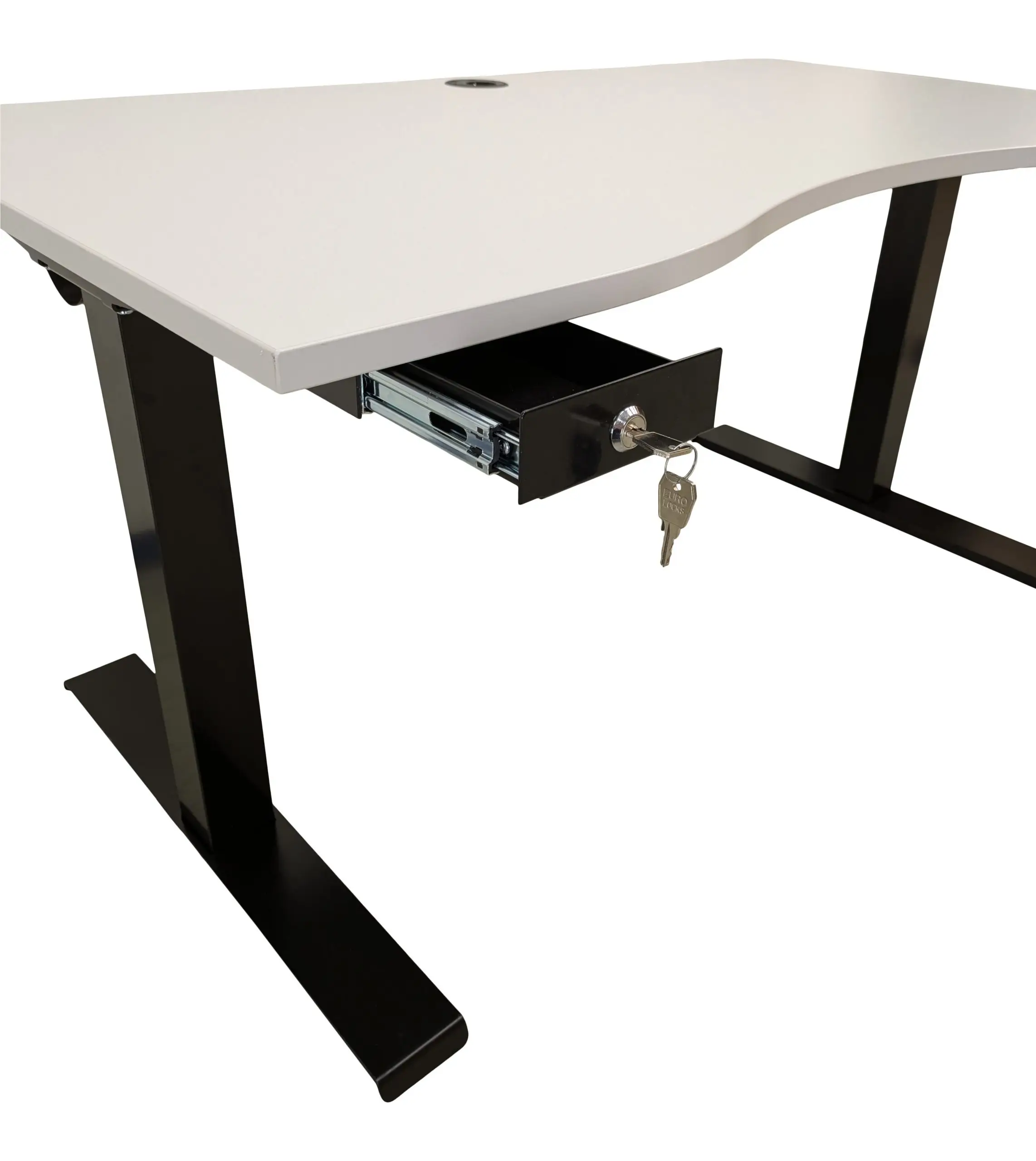 Elskrivbord Kinnarps Oberon LjusgråSvart 140×80 (4)