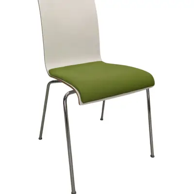 Stol RBM Bella VitGrönKrom